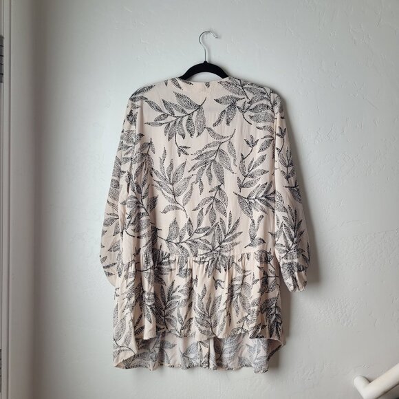 Indigo Rose Plus Size Leaves Boho Blouse - Picture 4 of 7